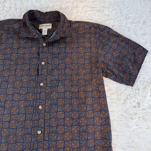 Vintage Cooke Street Hawaiian Shirt Men's Medium Cotton Aloha Print Short Sleeve